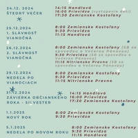 Rozpis na Vianoce 2024